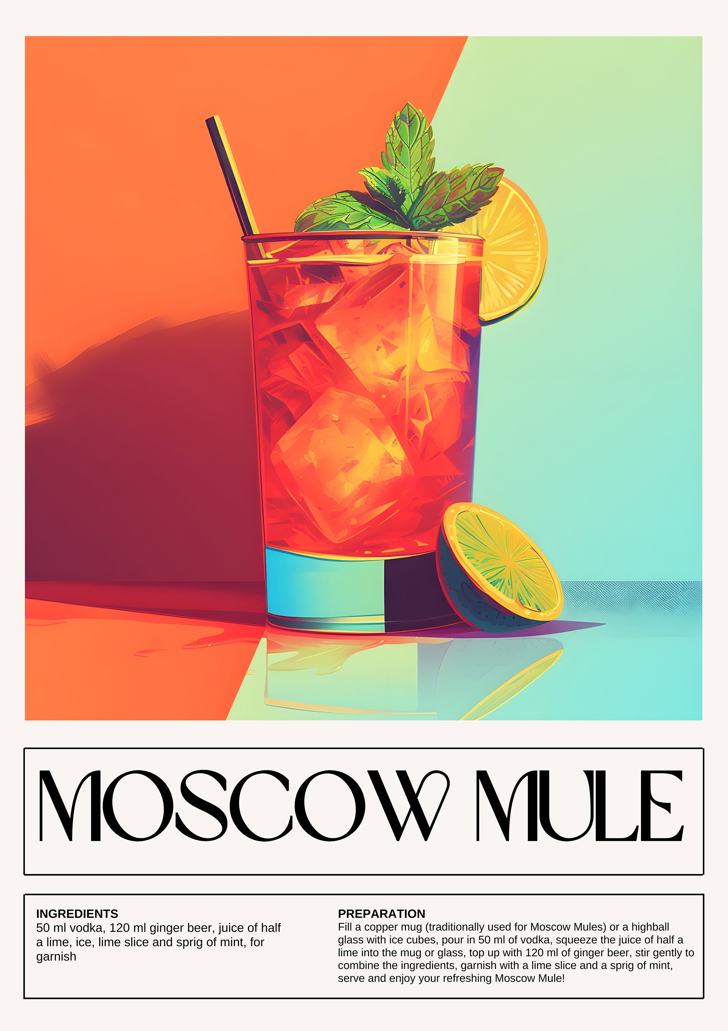 Moscow Mule metal poster artwork